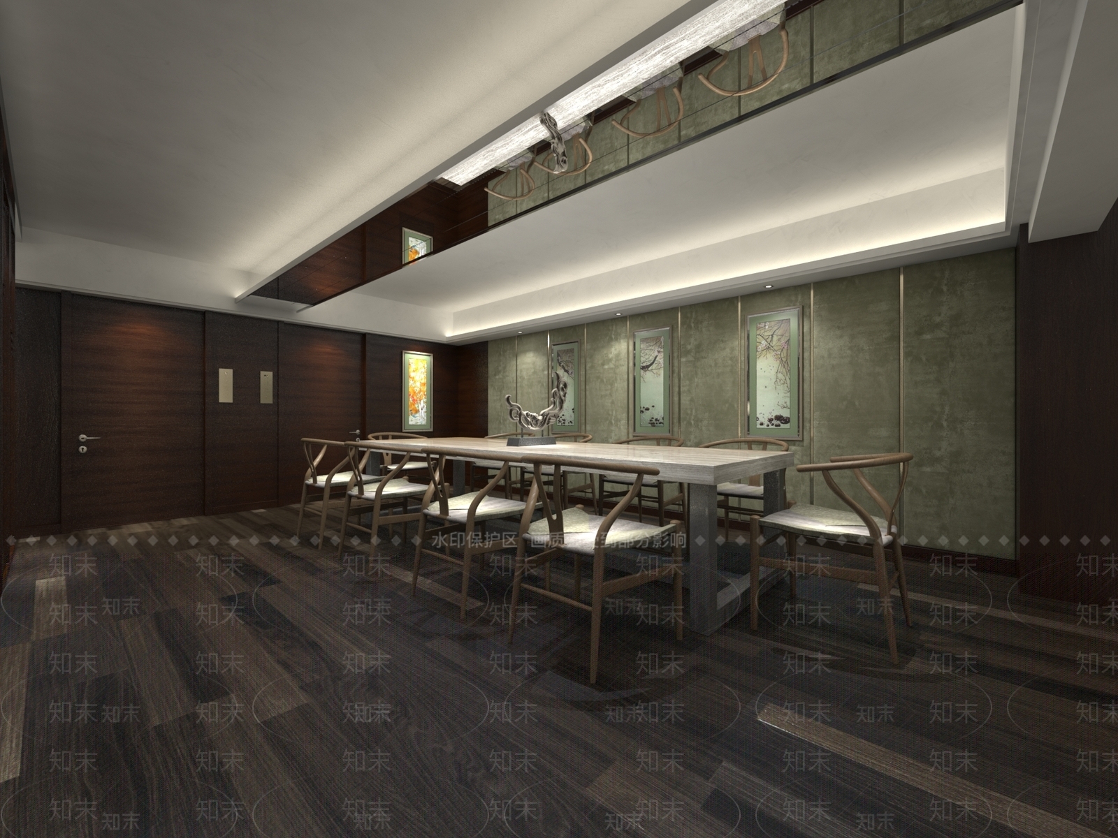 新中式会议室3D模型下载【ID:1165732607】