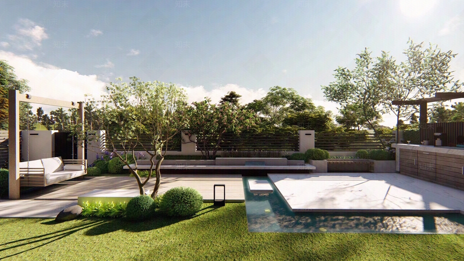 现代新中式小区外景贴图下载【ID:1165737100】