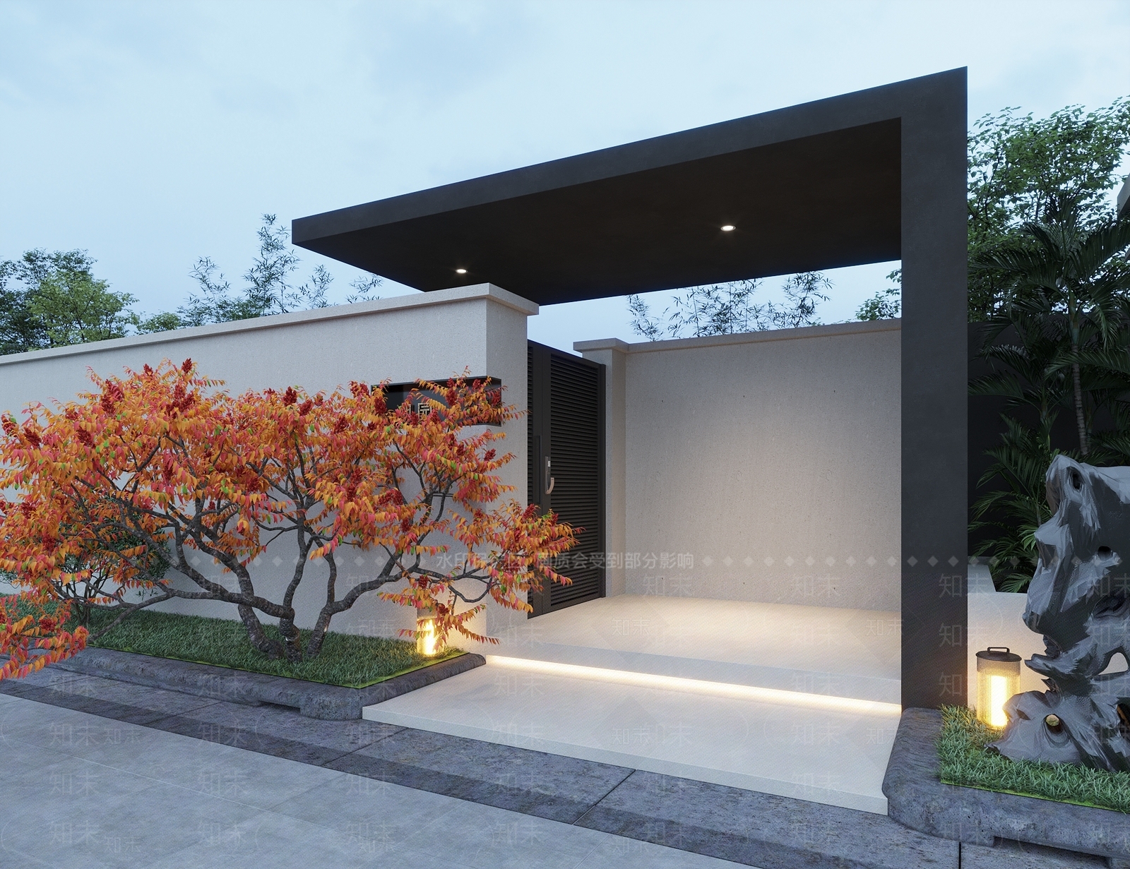现代新中式门头3D模型下载【ID:1165742946】