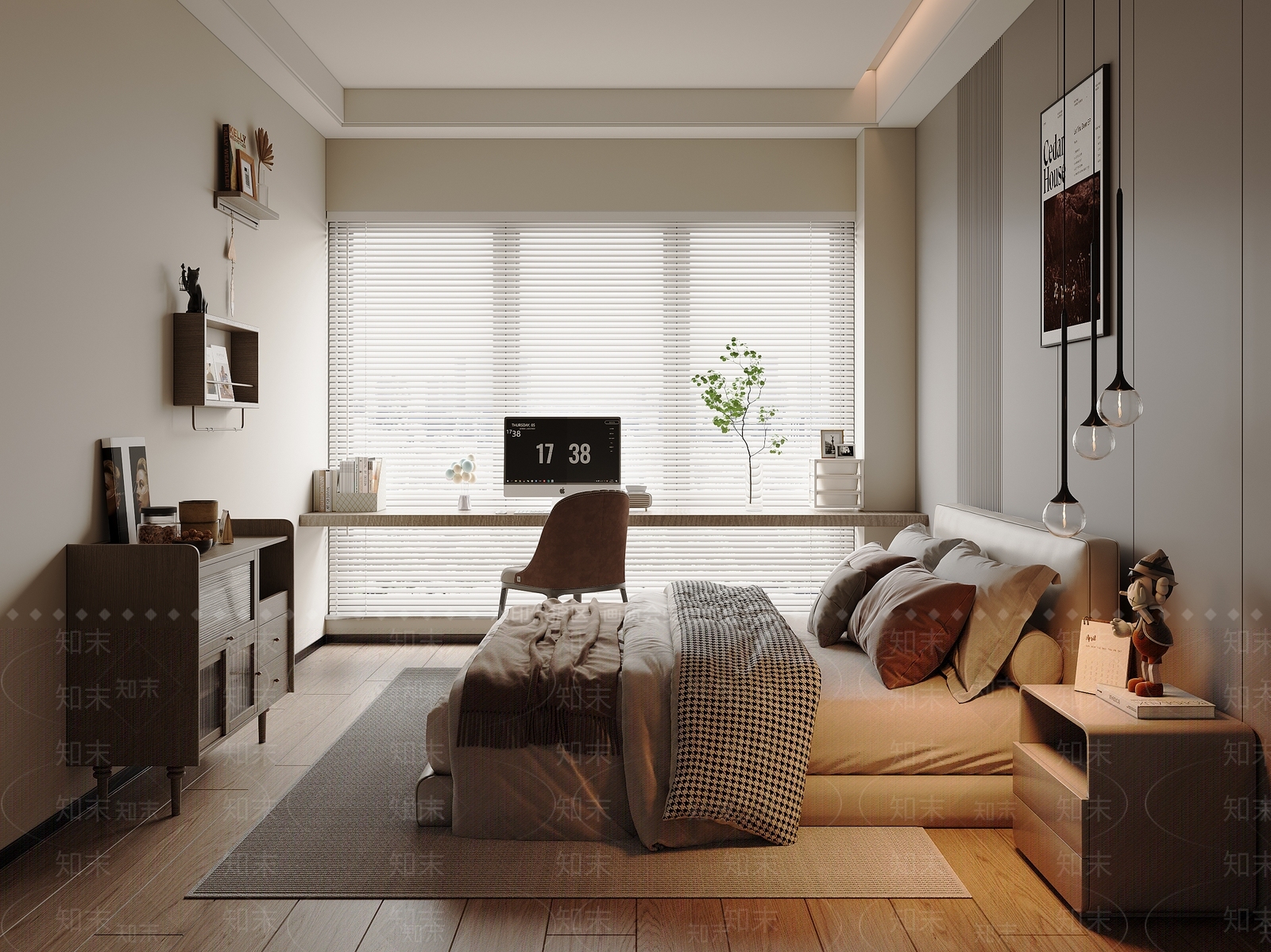 现代简约家居卧室3D模型下载【ID:1165744934】