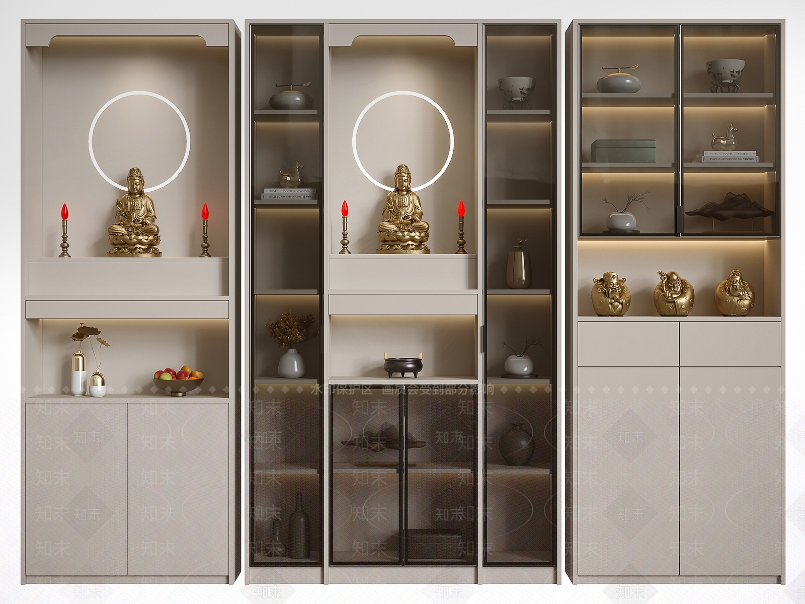 现代新中式佛龛3D模型下载【ID:1165749085】