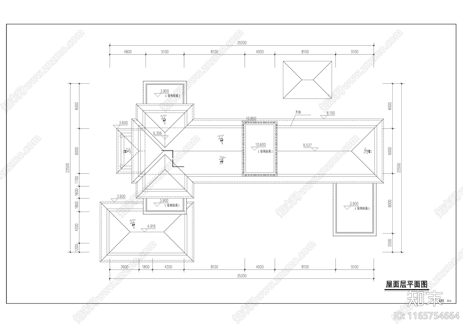 现代新中式别墅建筑cad施工图下载【ID:1165754664】