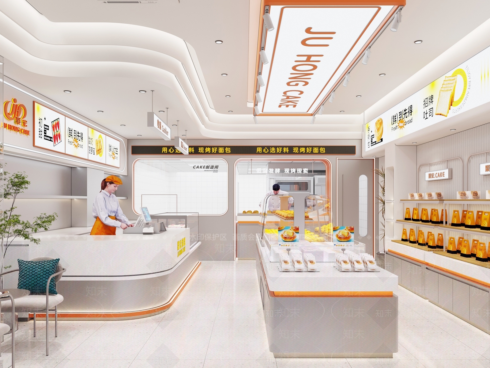 现代甜品面包店3D模型下载【ID:1165758047】