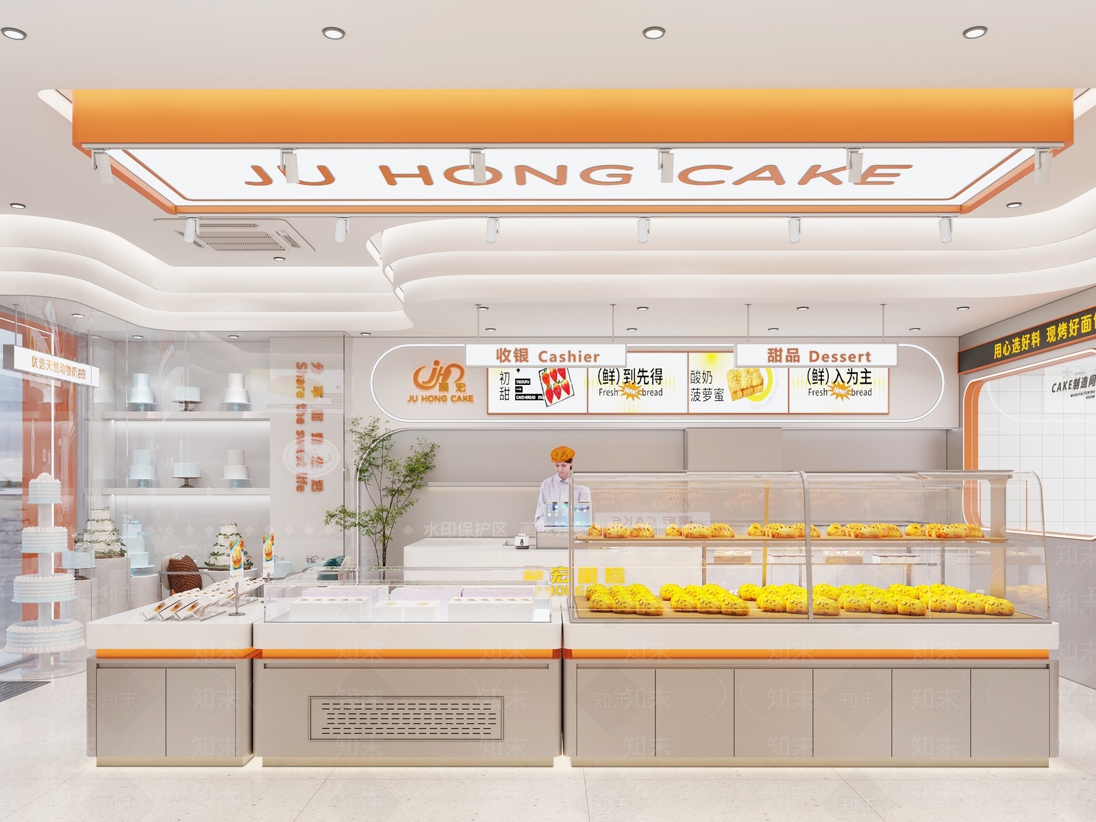 现代甜品面包店3D模型下载【ID:1165758047】