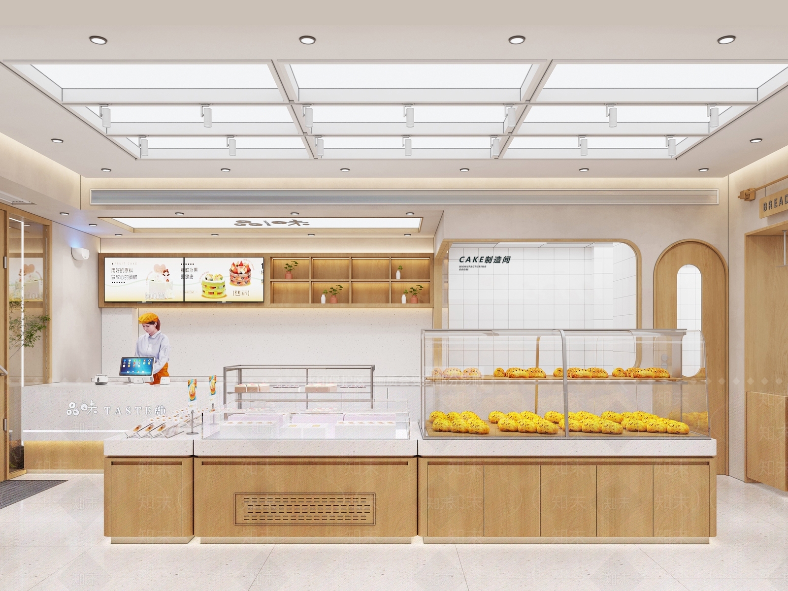 现代甜品面包店3D模型下载【ID:1165758293】