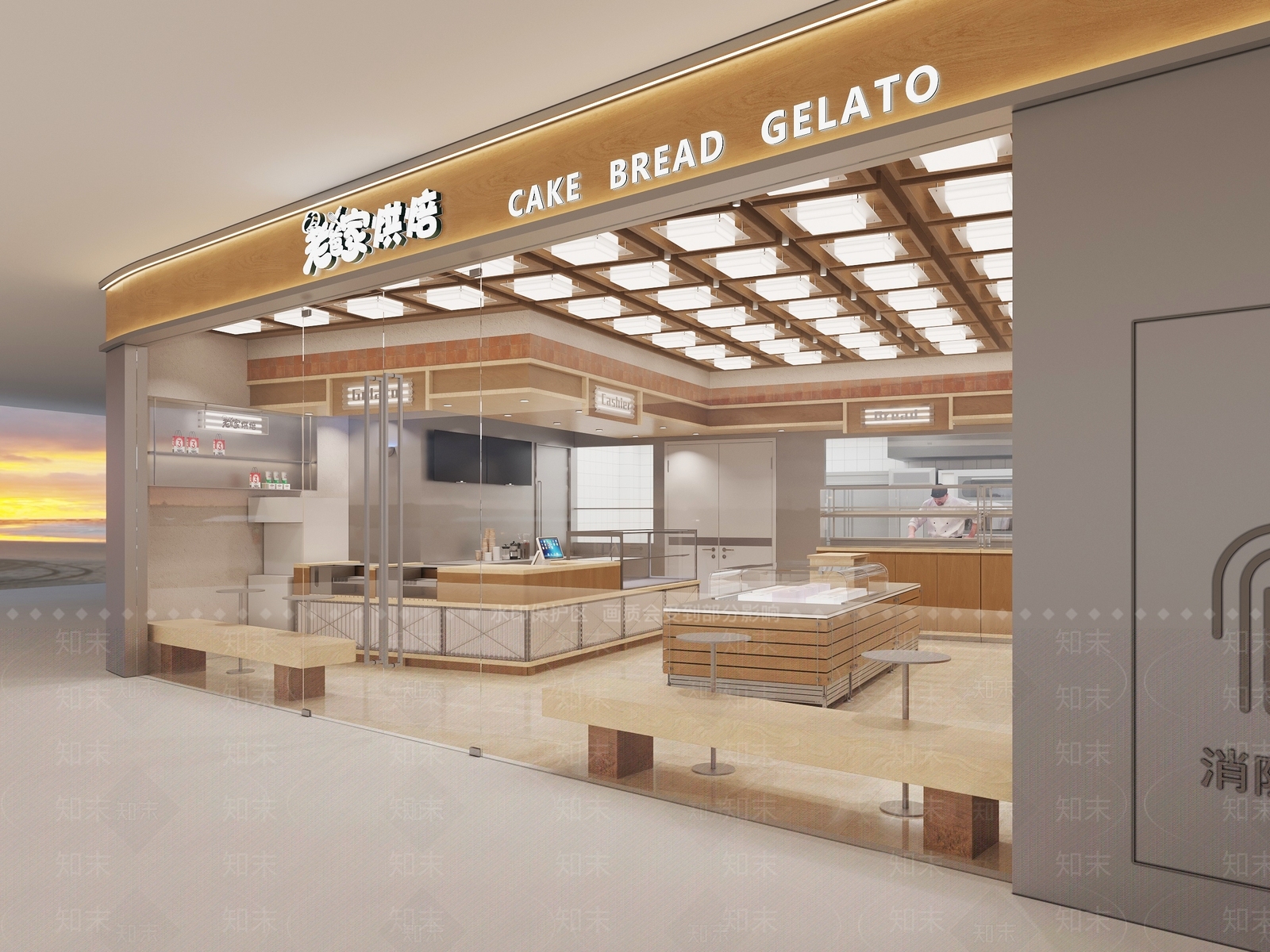 现代法式甜品面包店3D模型下载【ID:1165758971】