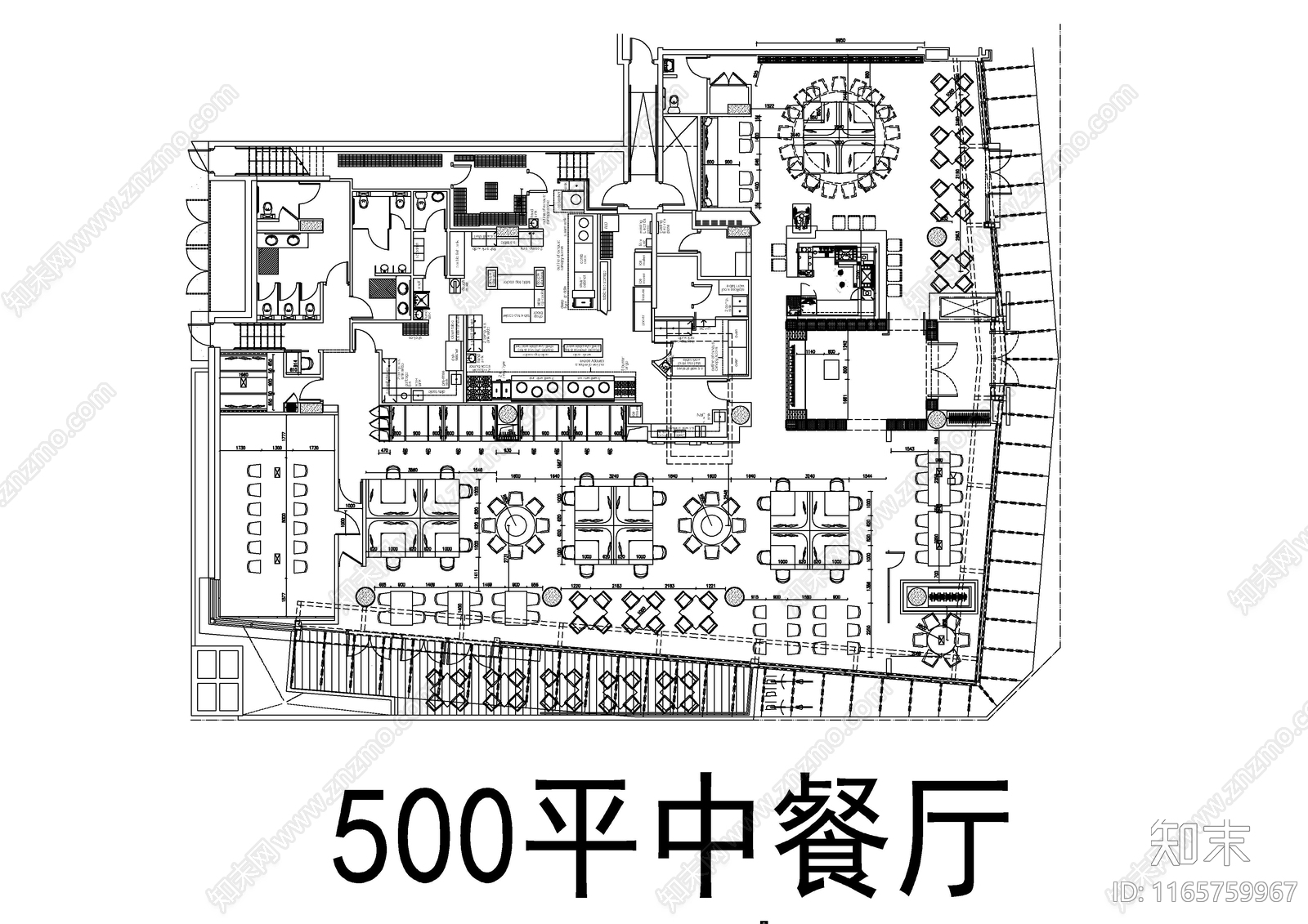 60个餐饮餐厅方案平面图集合施工图下载【ID:1165759967】