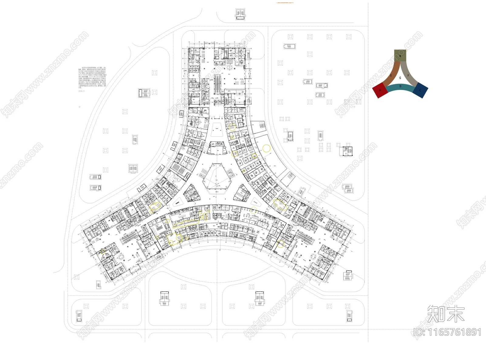 现代医院建筑cad施工图下载【ID:1165761891】
