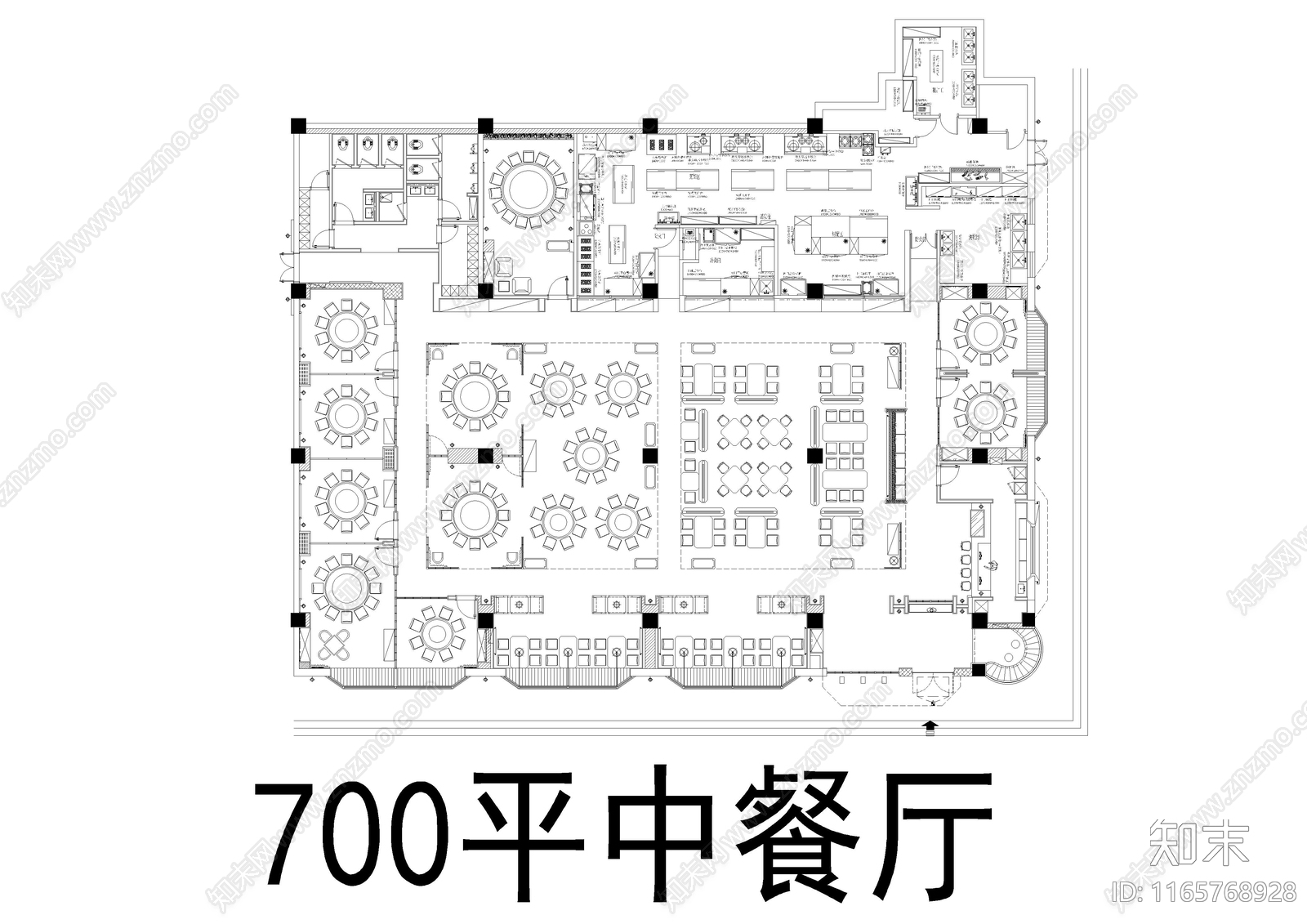 50个餐饮餐厅方案平面图集合施工图下载【ID:1165768928】