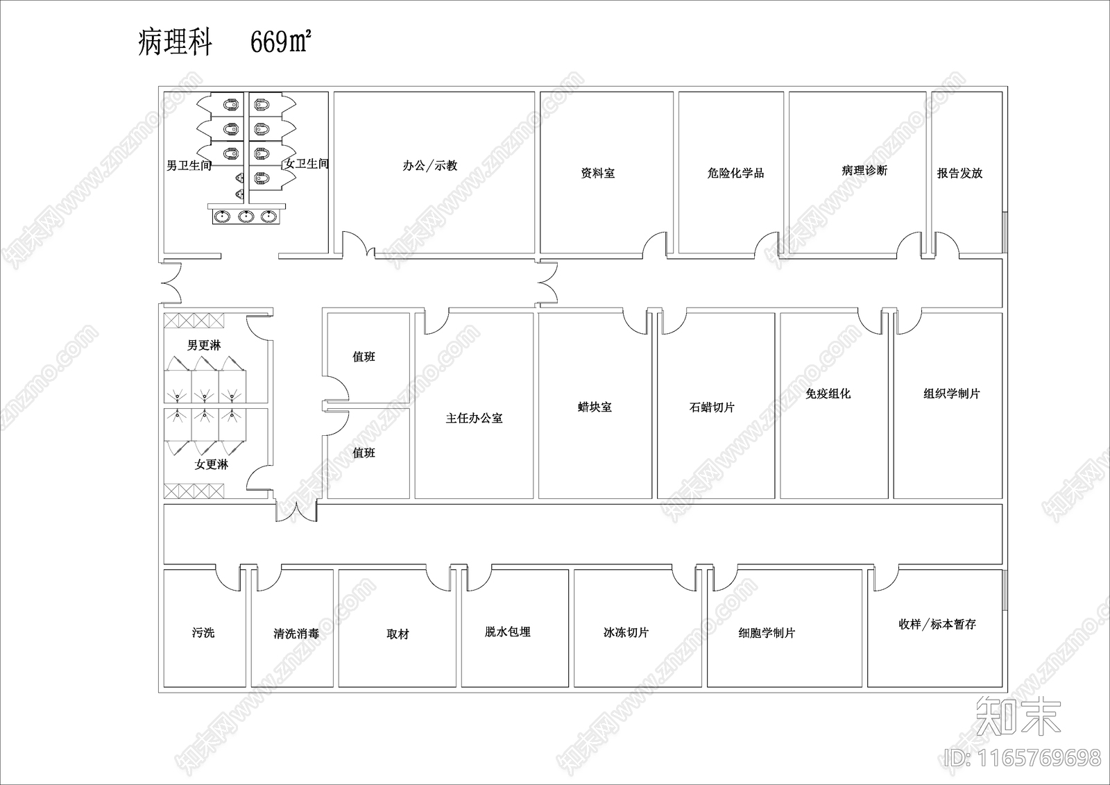 现代新中式医院建筑施工图下载【ID:1165769698】