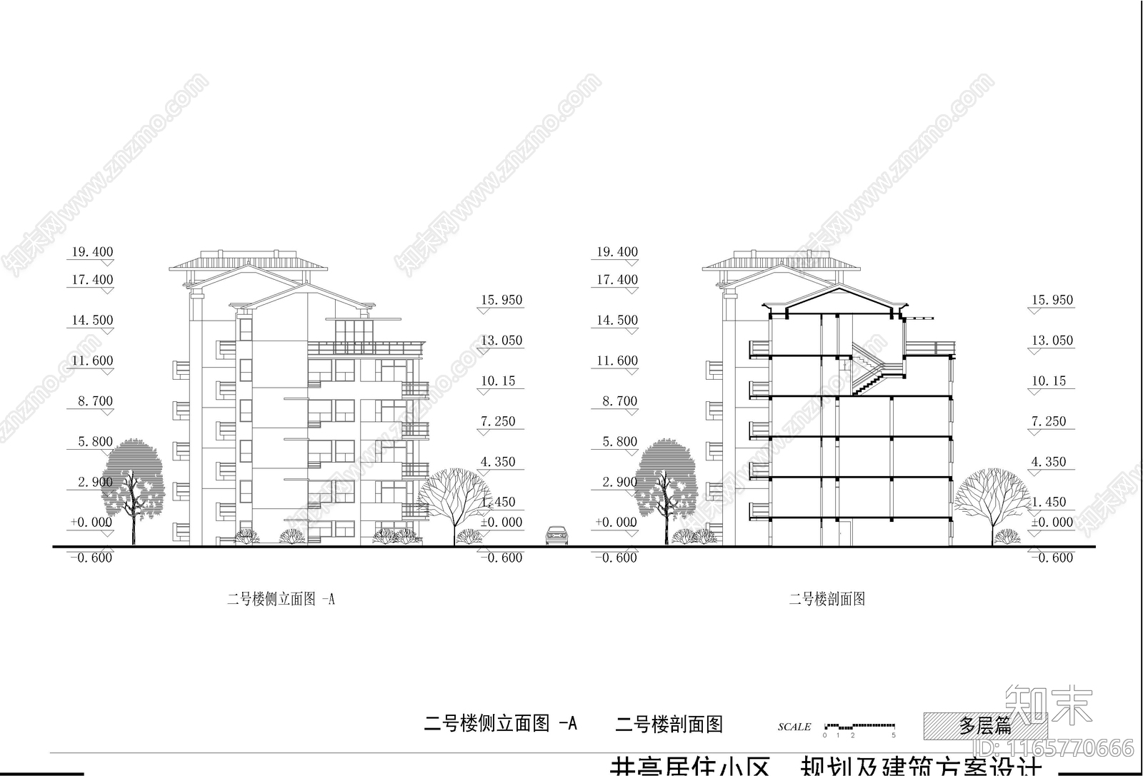 现代住宅楼建筑施工图下载【ID:1165770666】