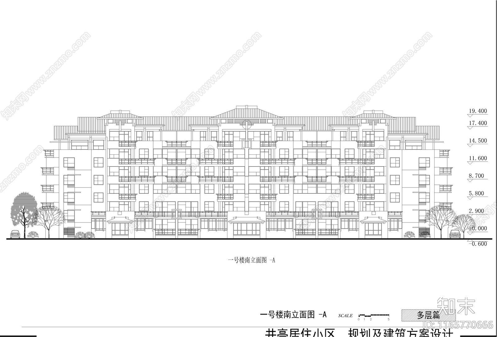 现代住宅楼建筑施工图下载【ID:1165770666】