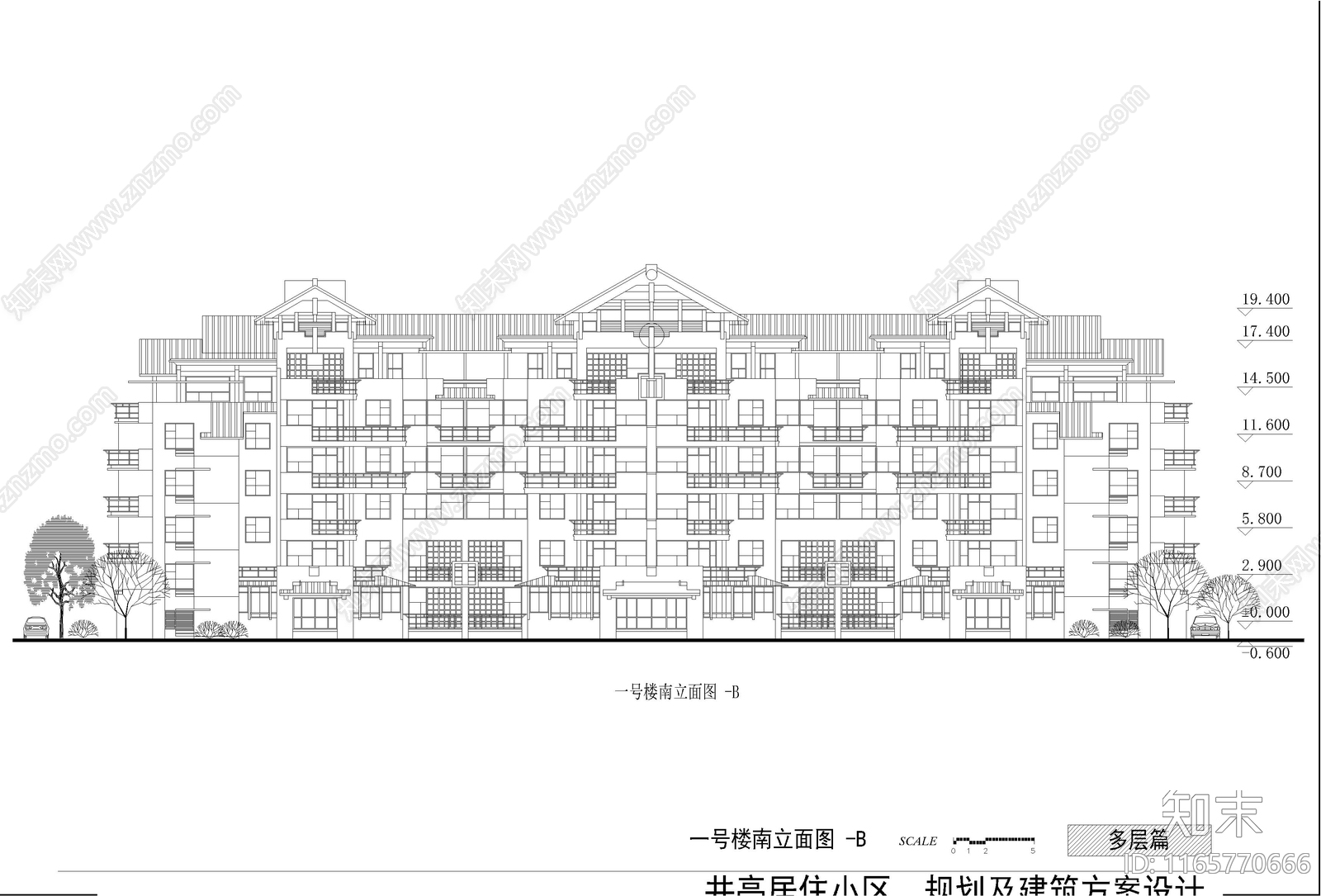 现代住宅楼建筑施工图下载【ID:1165770666】