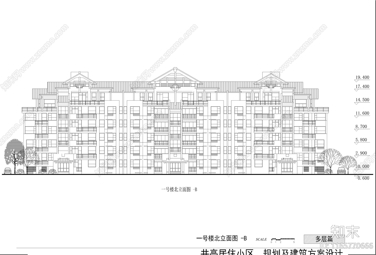 现代住宅楼建筑施工图下载【ID:1165770666】