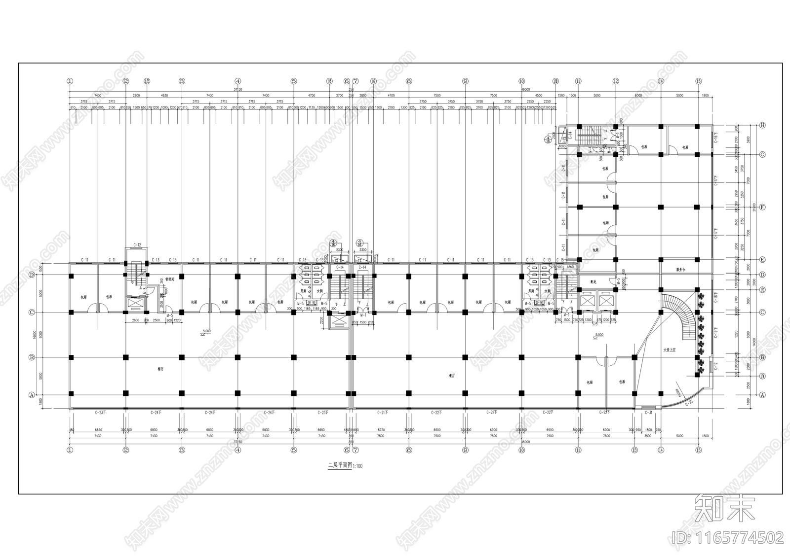 现代其他办公建筑cad施工图下载【ID:1165774502】