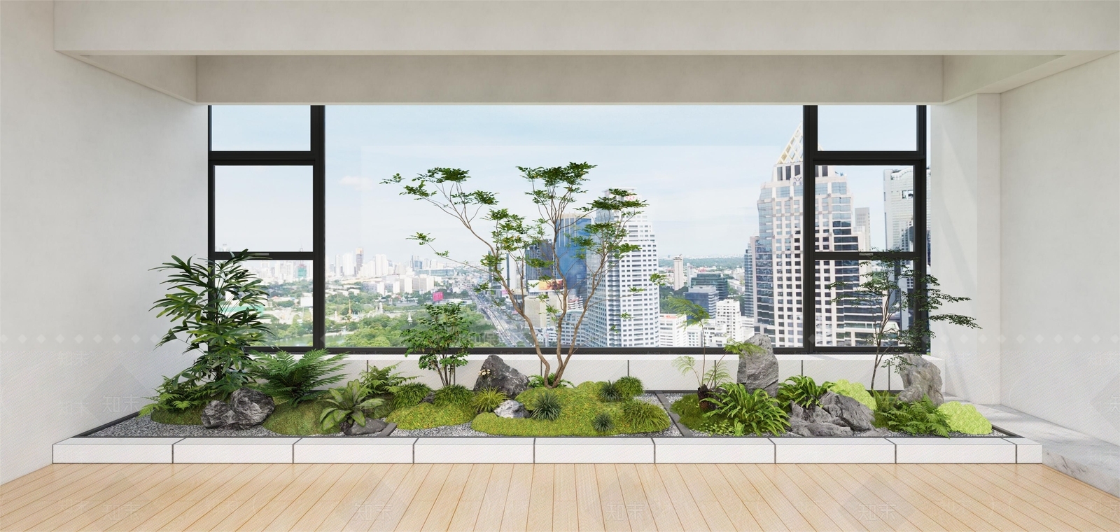 日式禅意办公景观SU模型下载【ID:1165780507】