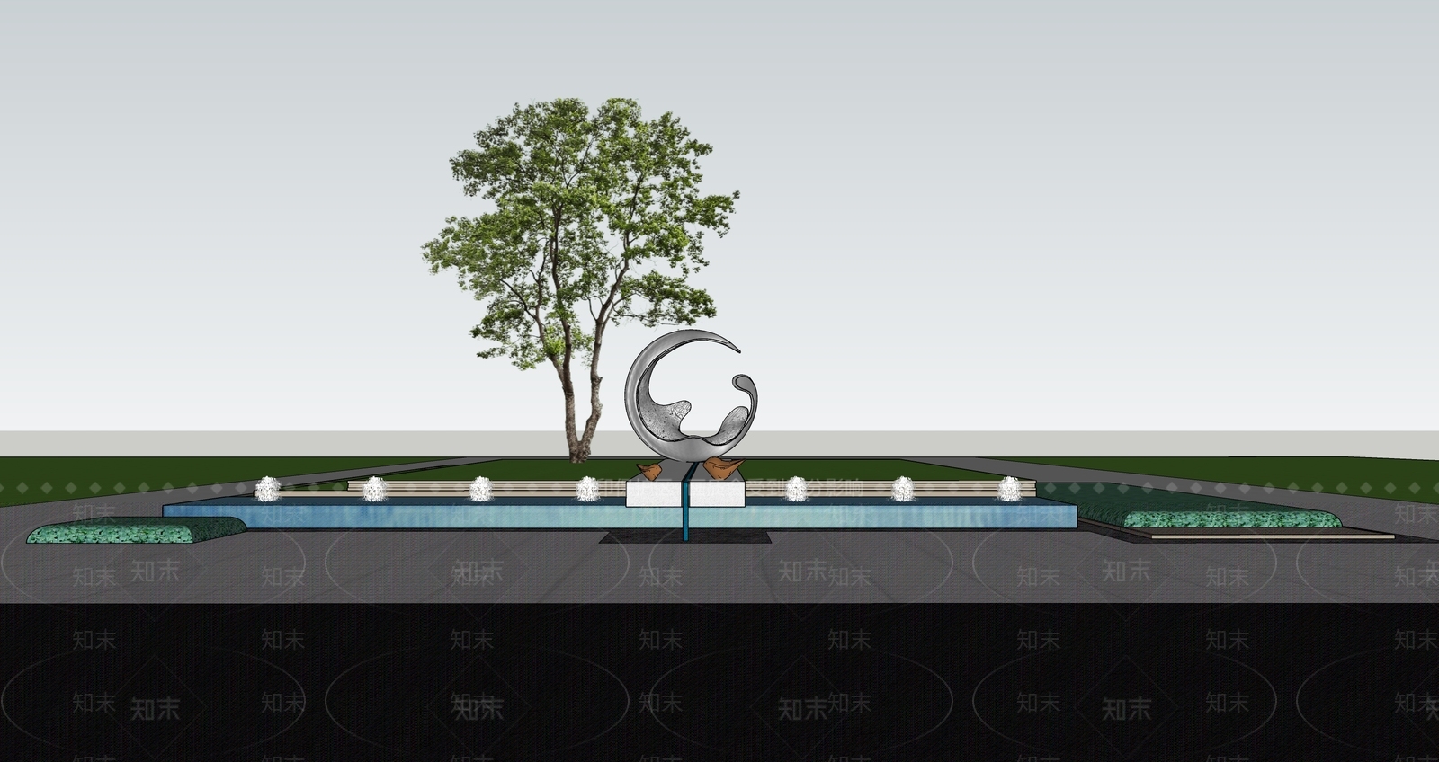 现代水景SU模型下载【ID:1165784471】