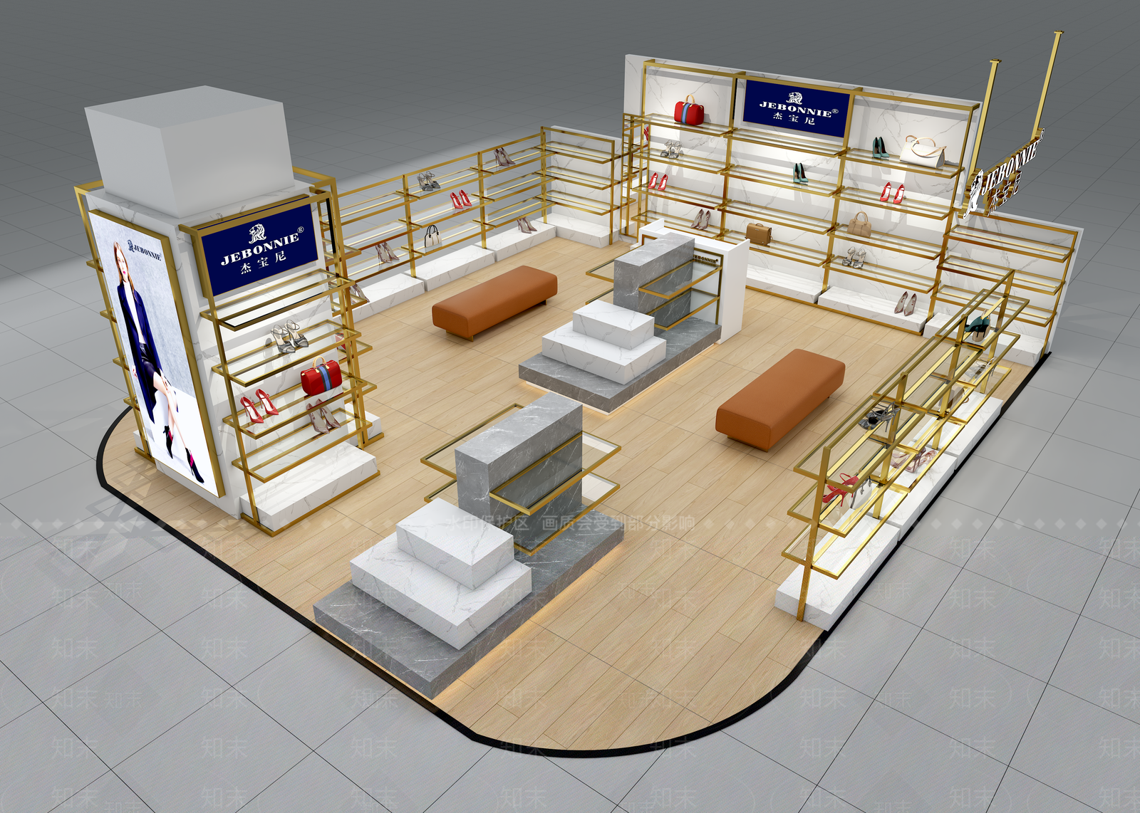 现代轻奢服装店3D模型下载【ID:1165786419】
