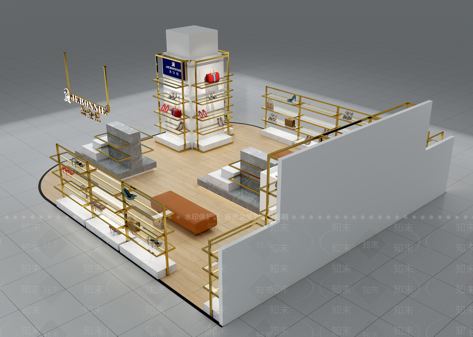 现代轻奢服装店3D模型下载【ID:1165786419】
