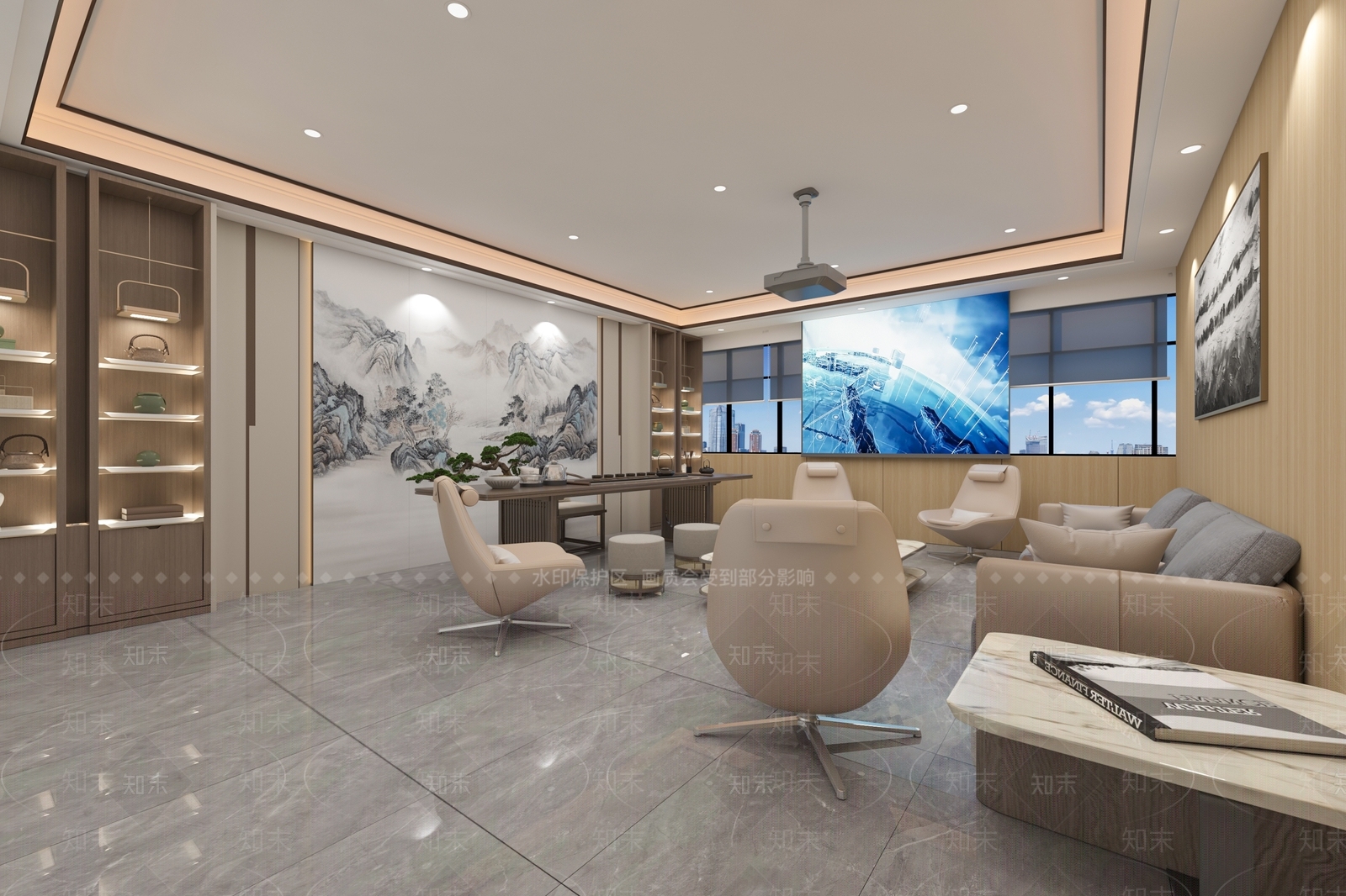 新中式接待室3D模型下载【ID:1165789888】