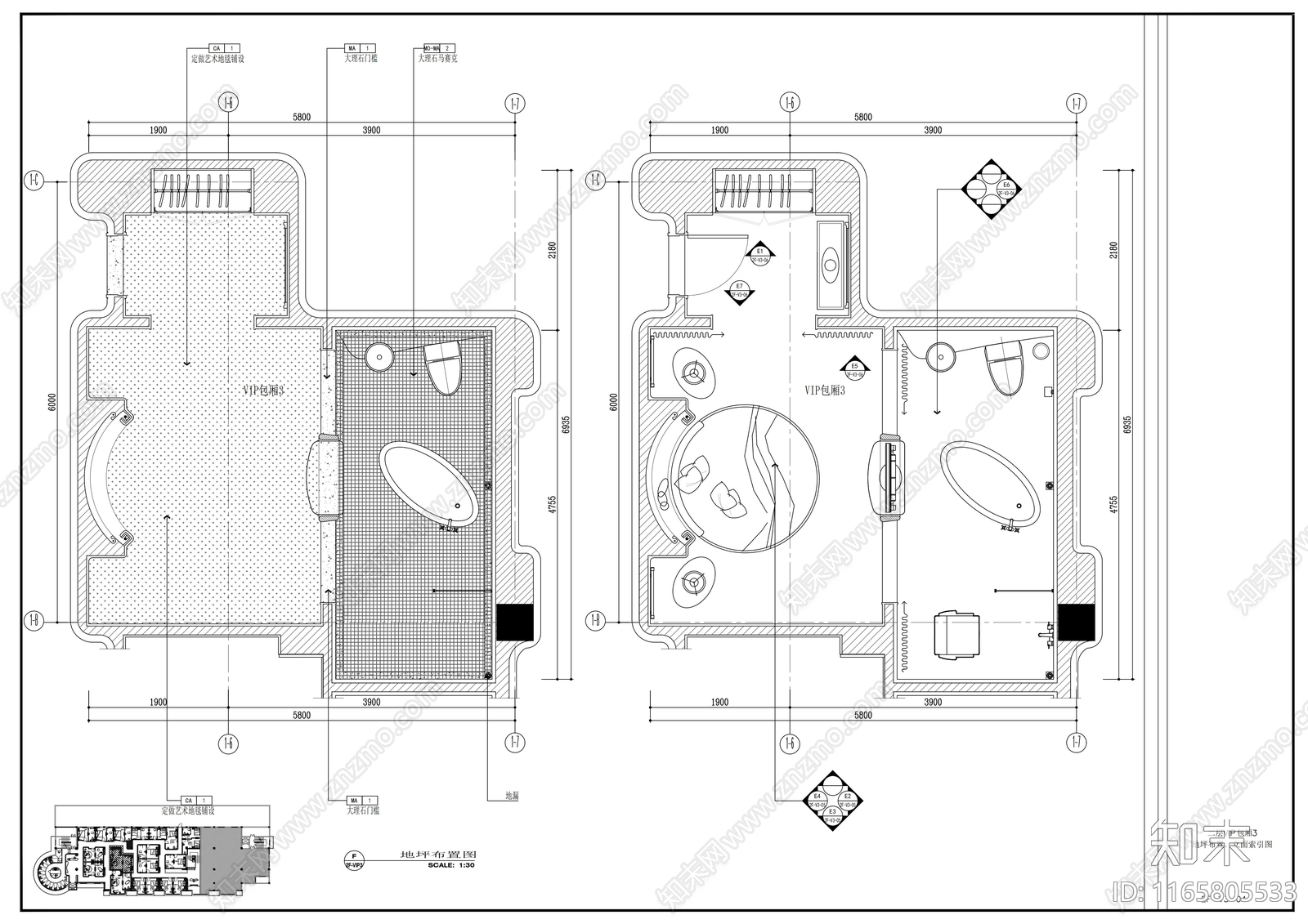 现代会所cad施工图下载【ID:1165805533】