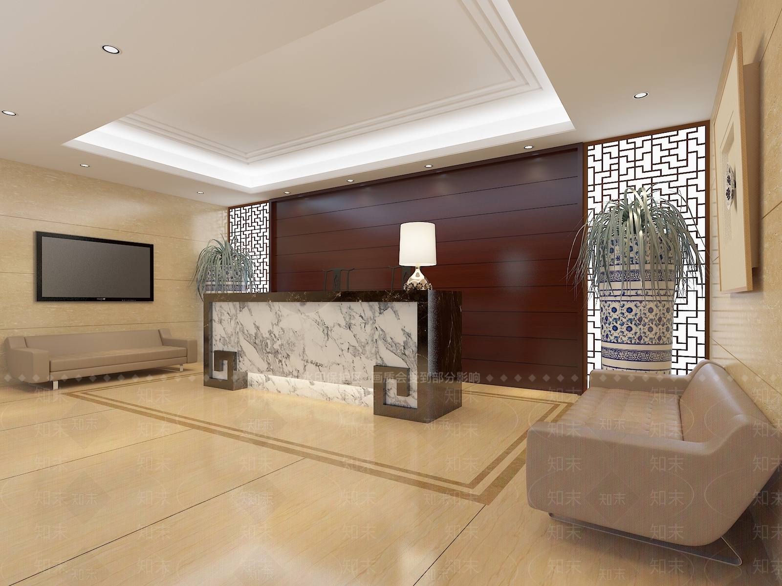 新中式接待室3D模型下载【ID:1165792507】