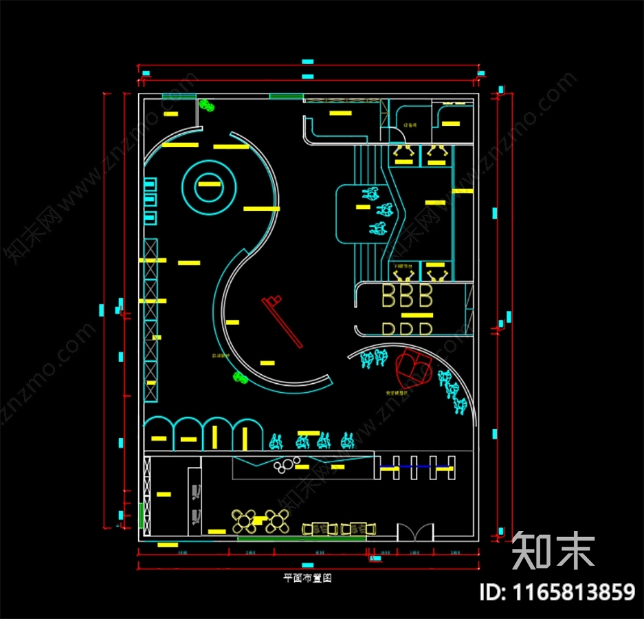 现代其他商业空间cad施工图下载【ID:1165813859】