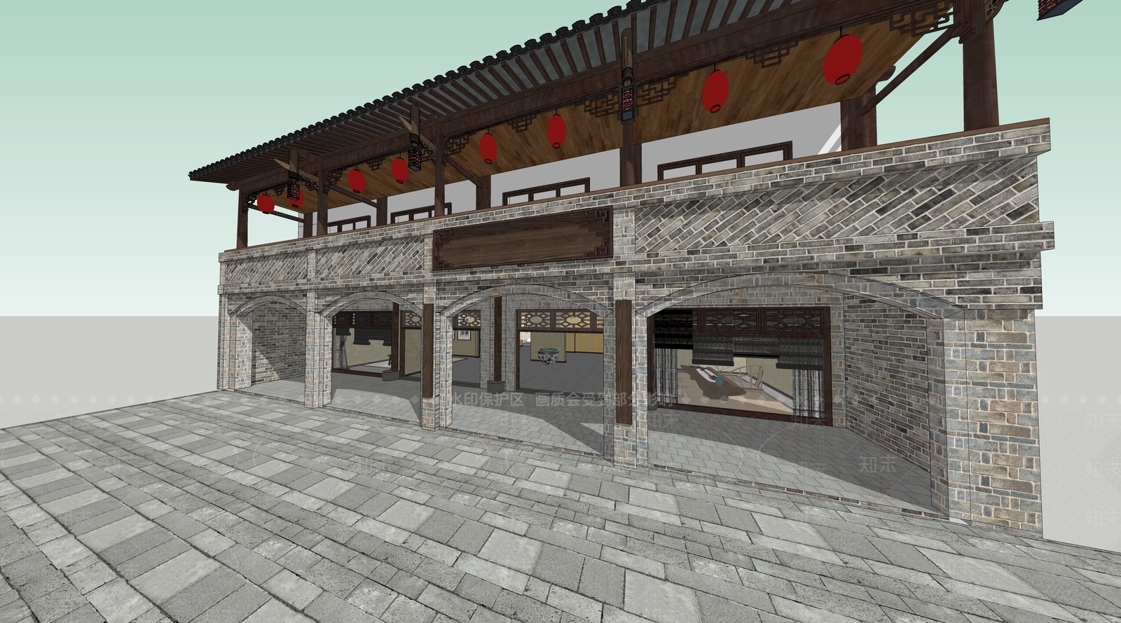 中式其他休闲娱乐空间SU模型下载【ID:1165818518】