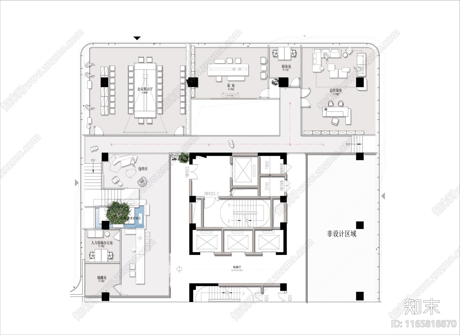 现代办公室施工图下载【ID:1165818870】