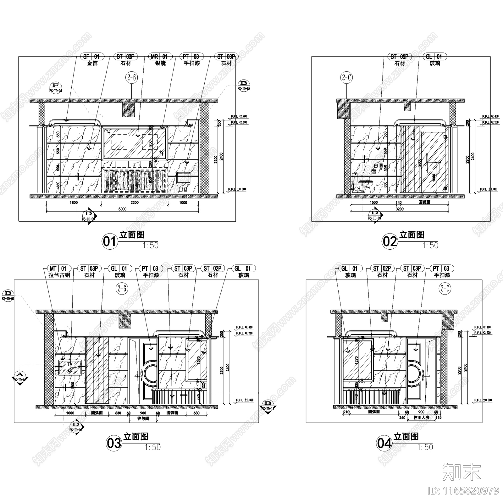 欧式世代锦江公寓豪华套房室内家装cad施工图下载【ID:1165820979】