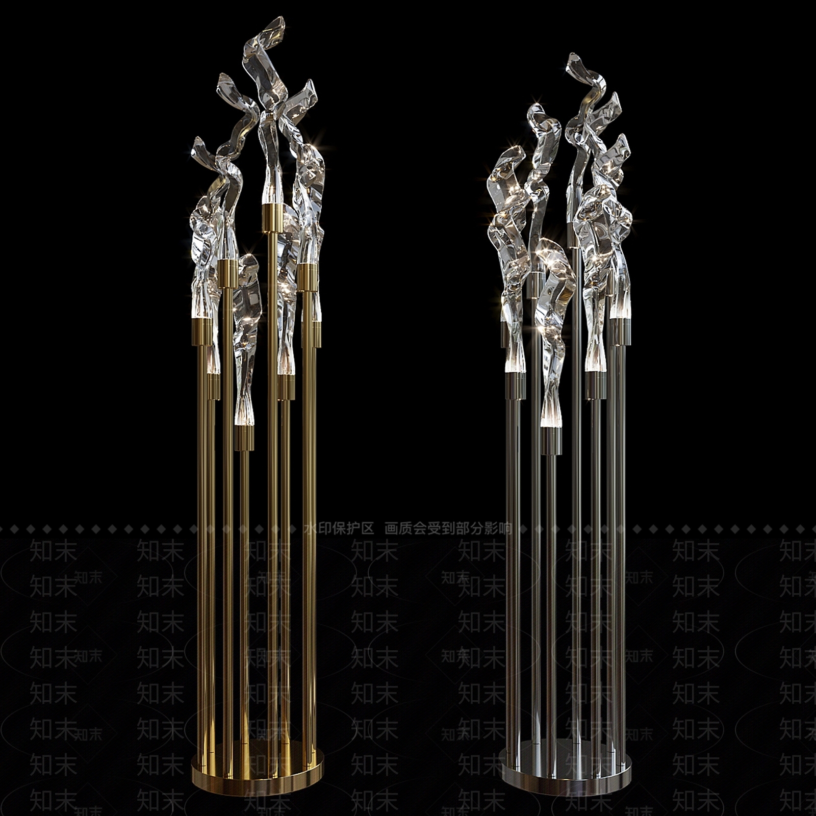 欧式落地灯SU模型下载【ID:1165825618】