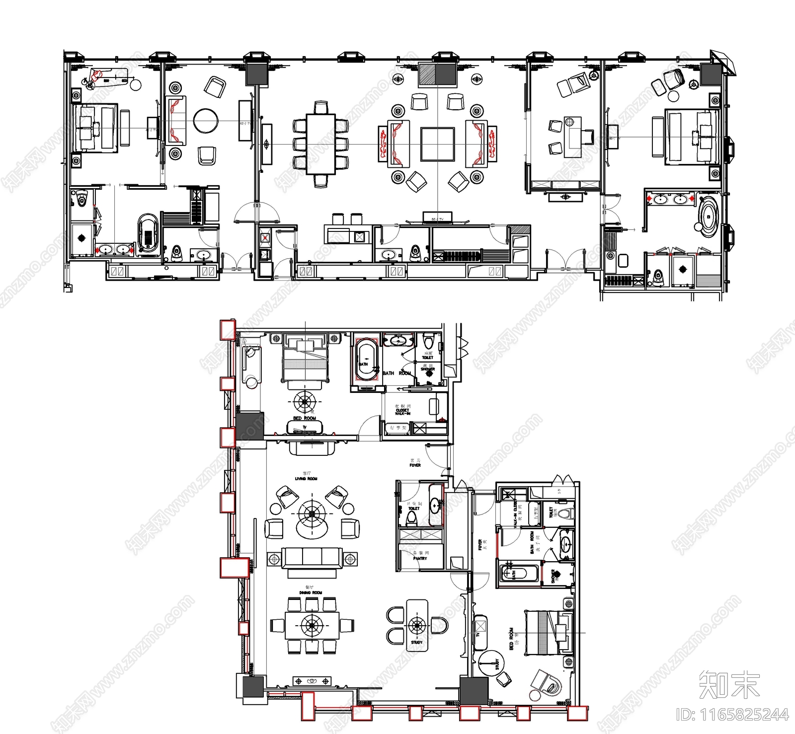 现代工装图库cad施工图下载【ID:1165825244】