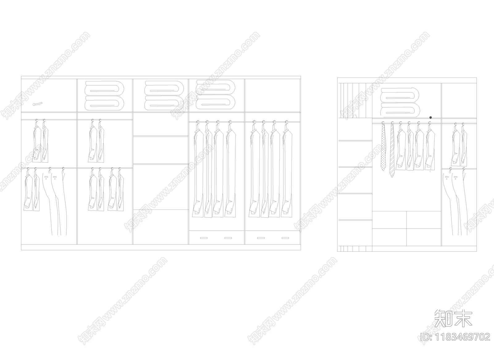 现代新中式家装图库cad施工图下载【ID:1183469702】