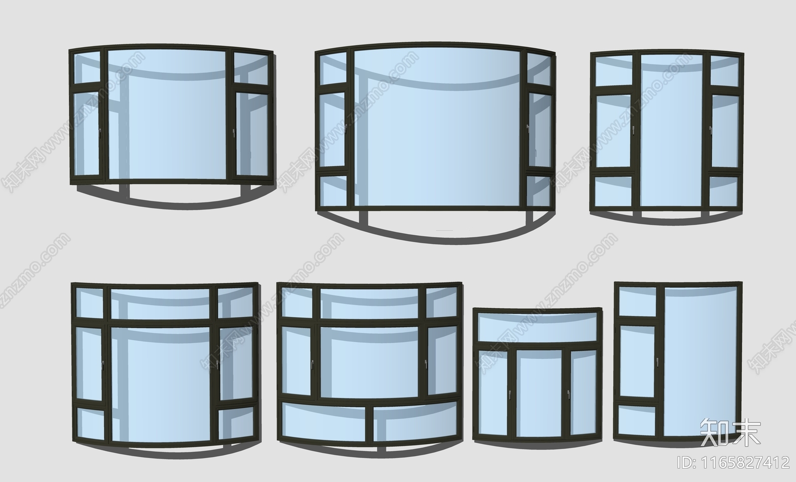 现代简约窗户组合SU模型下载【ID:1165827412】