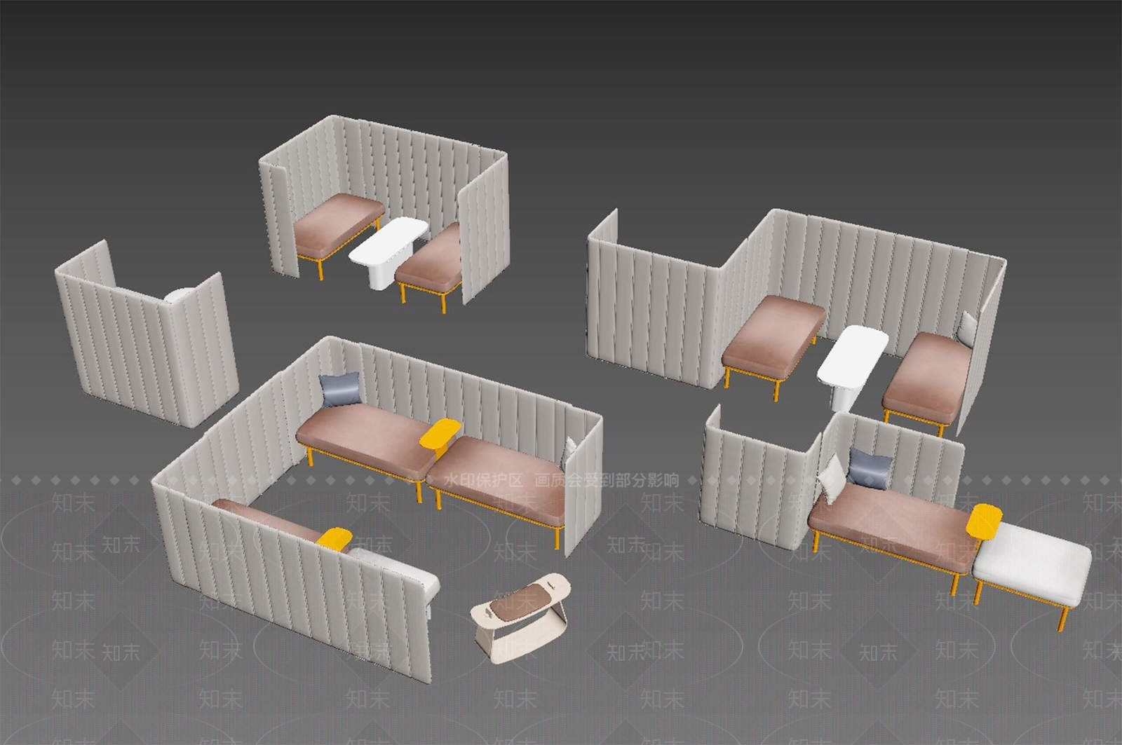 现代卡座沙发SU模型下载【ID:1165830488】