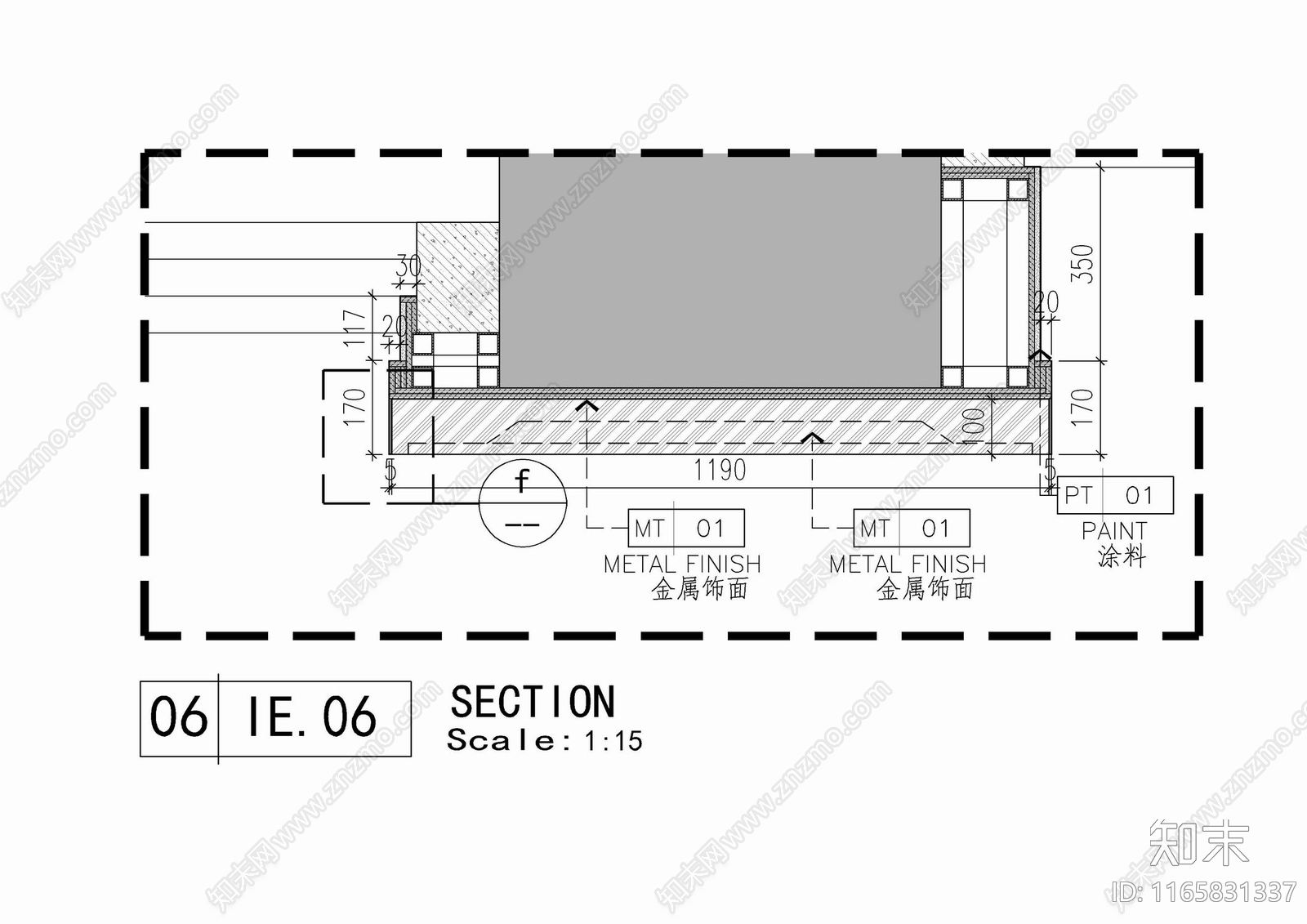 现代墙面节点cad施工图下载【ID:1165831337】