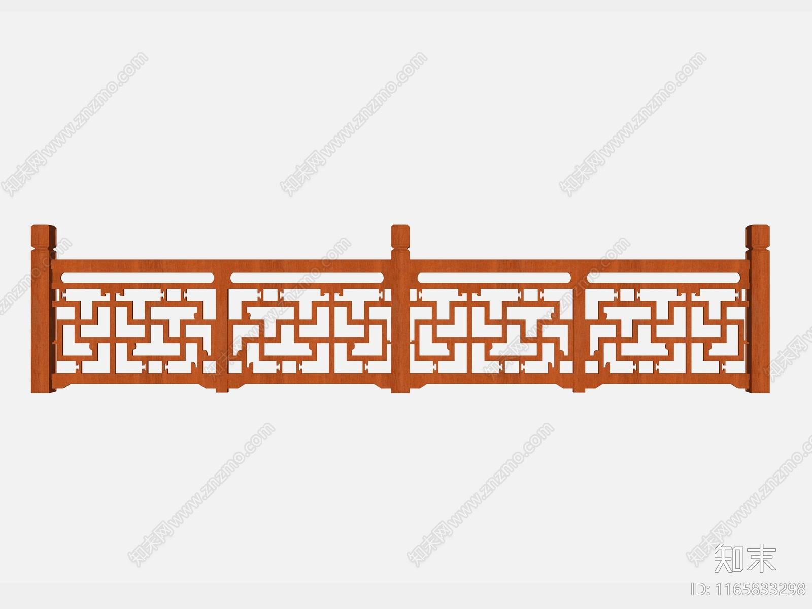 中式围栏护栏SU模型下载【ID:1165833298】