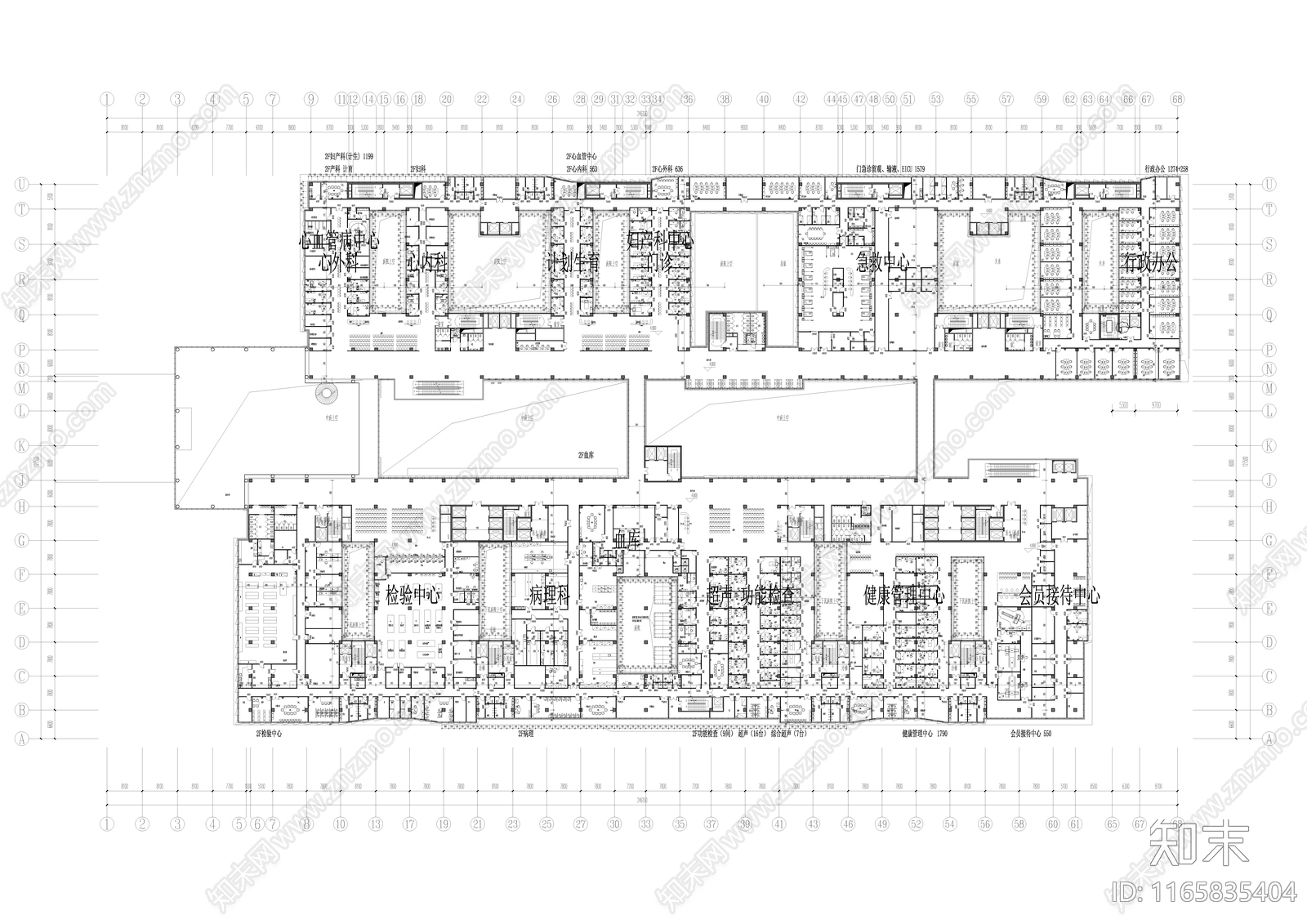 现代医院建筑cad施工图下载【ID:1165835404】