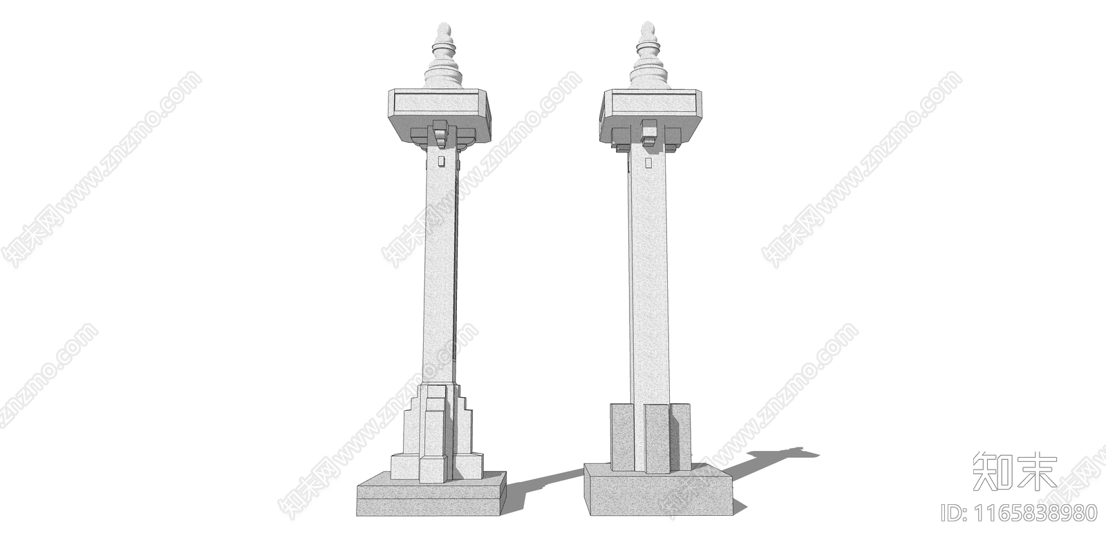 现代新中式景观柱SU模型下载【ID:1165838980】