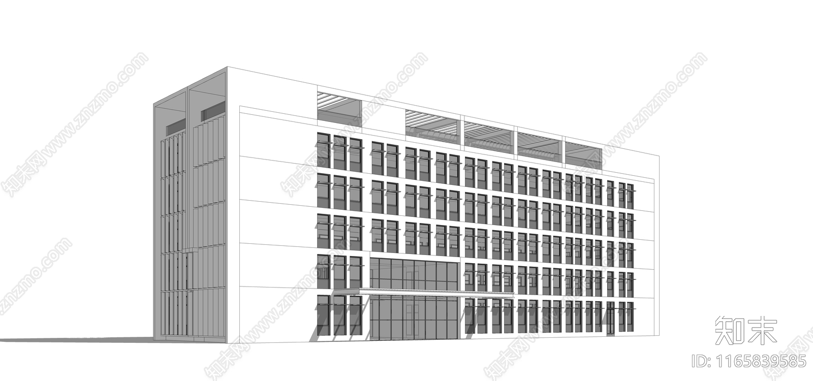 现代办公楼SU模型下载【ID:1165839585】