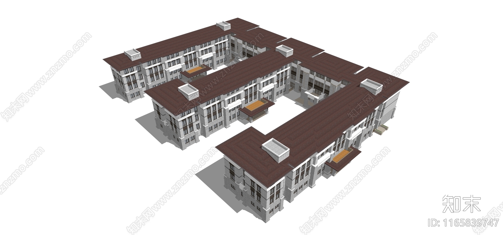 现代学校建筑SU模型下载【ID:1165839747】