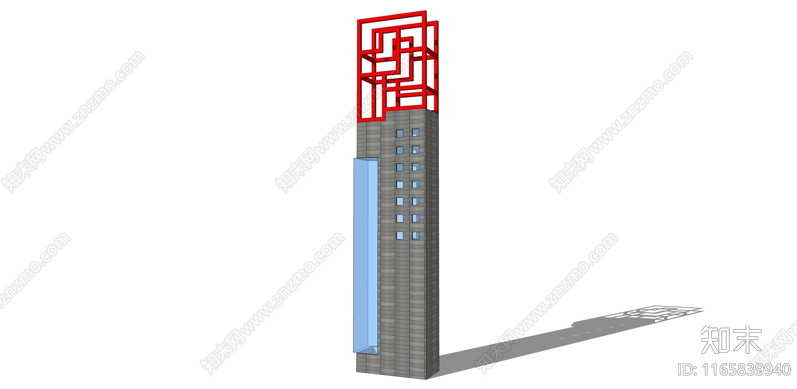 现代新中式景观柱SU模型下载【ID:1165839940】