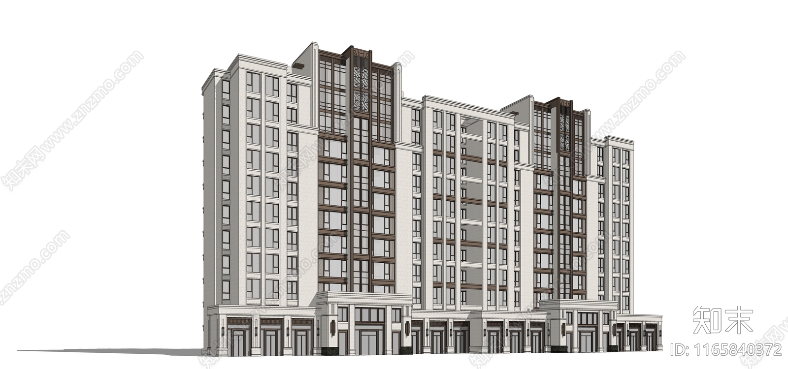 现代高层住宅SU模型下载【ID:1165840372】