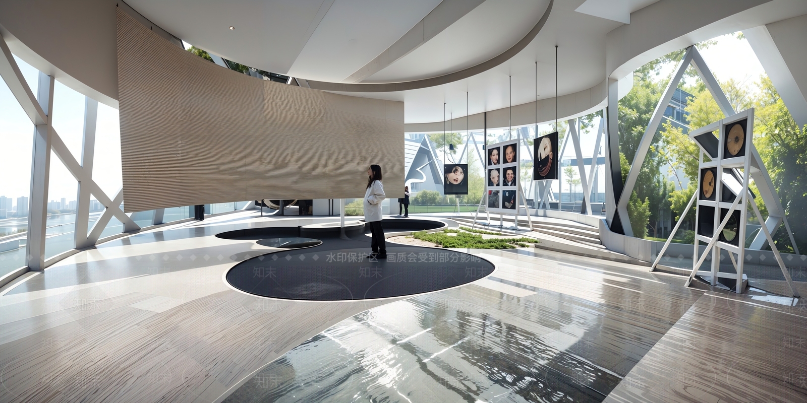 现代展览馆建筑SU模型下载【ID:1165840774】