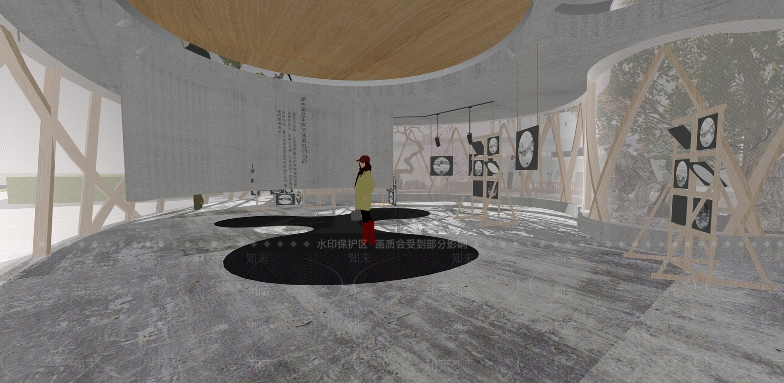 现代展览馆建筑SU模型下载【ID:1165840774】