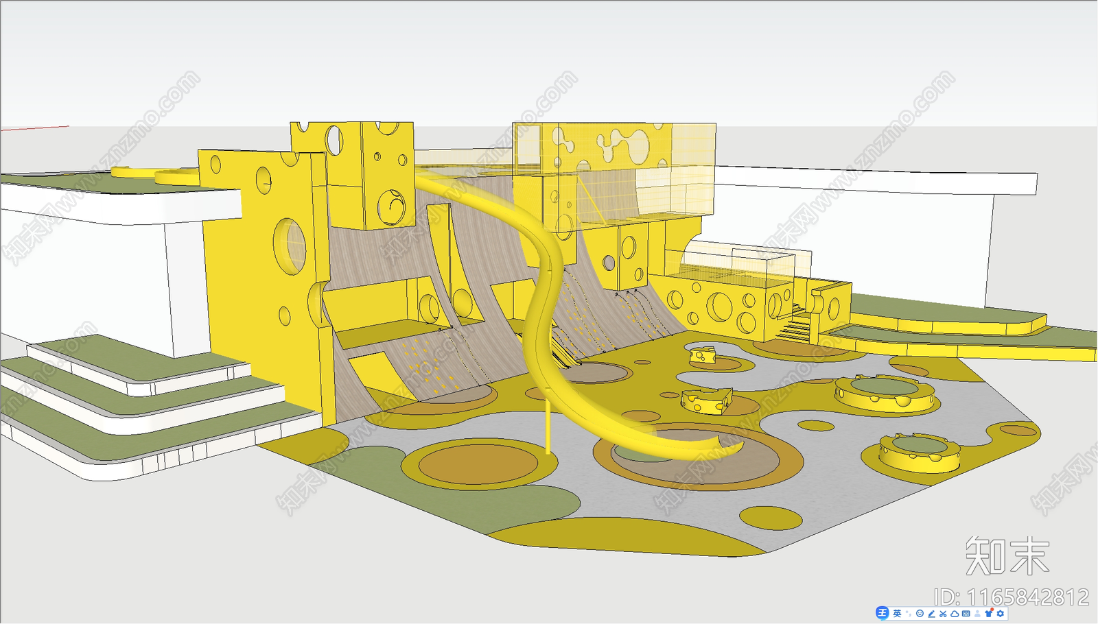 儿童滑梯SU模型下载【ID:1165842812】