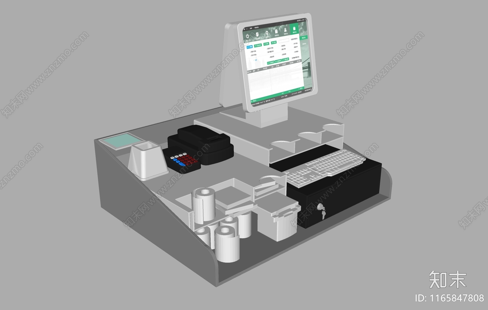 收银机SU模型下载【ID:1165847808】