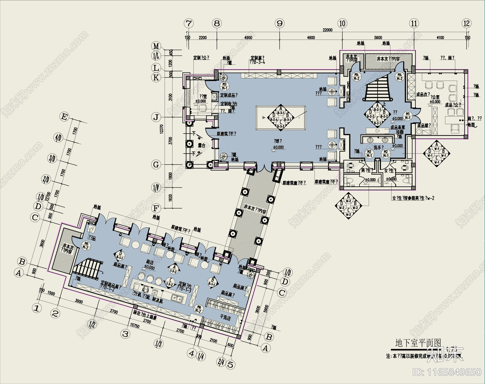 现代欧式会所cad施工图下载【ID:1165849650】