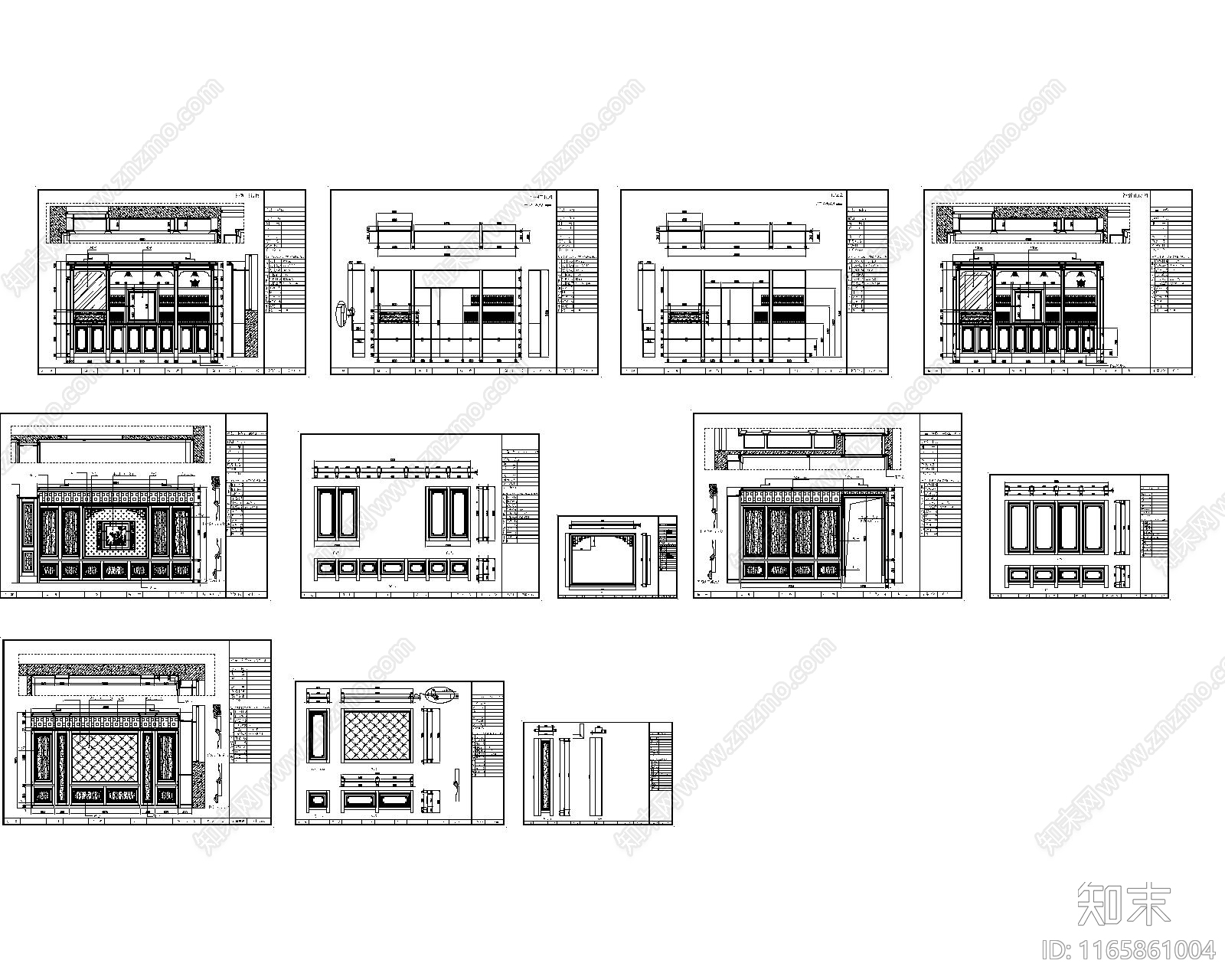 中式新中式其他商业空间cad施工图下载【ID:1165861004】