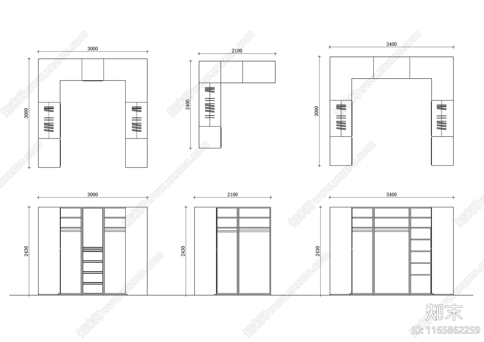 现代柜子施工图下载【ID:1165862259】